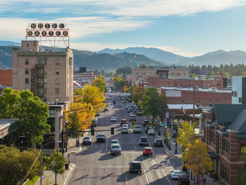 Downtown Bozeman in Fall