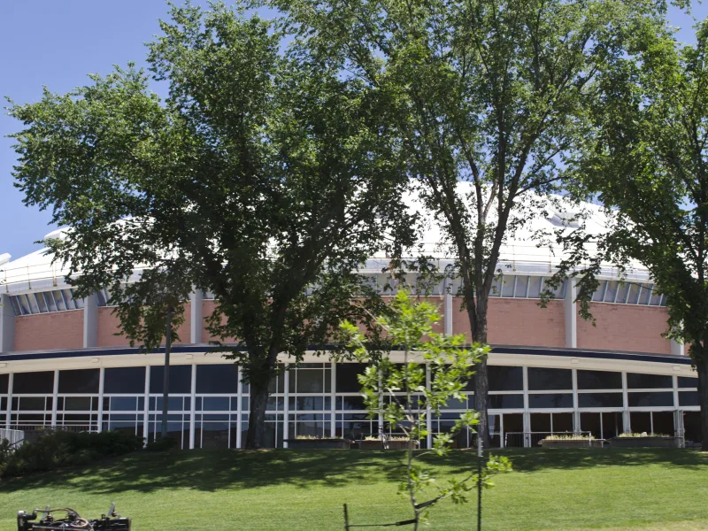 W side of Brick Breeden Fieldhouse Montana State University Bozeman Montana 2013 07 09