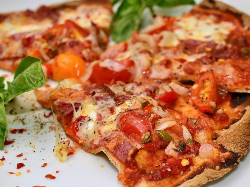 Pizza on a whole wheat pita