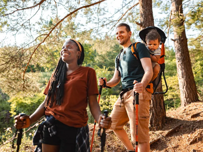 Family hiking